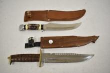 Two Fixed Blade Knives & Two Sheaths
