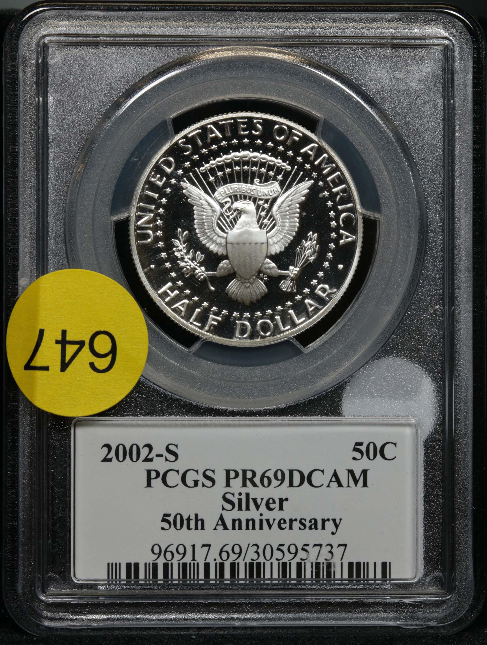 PCGS 2002-s Silver Proof Kennedy Half 50c Exceptional cameo Graded pr69dcam PCGS near perfection