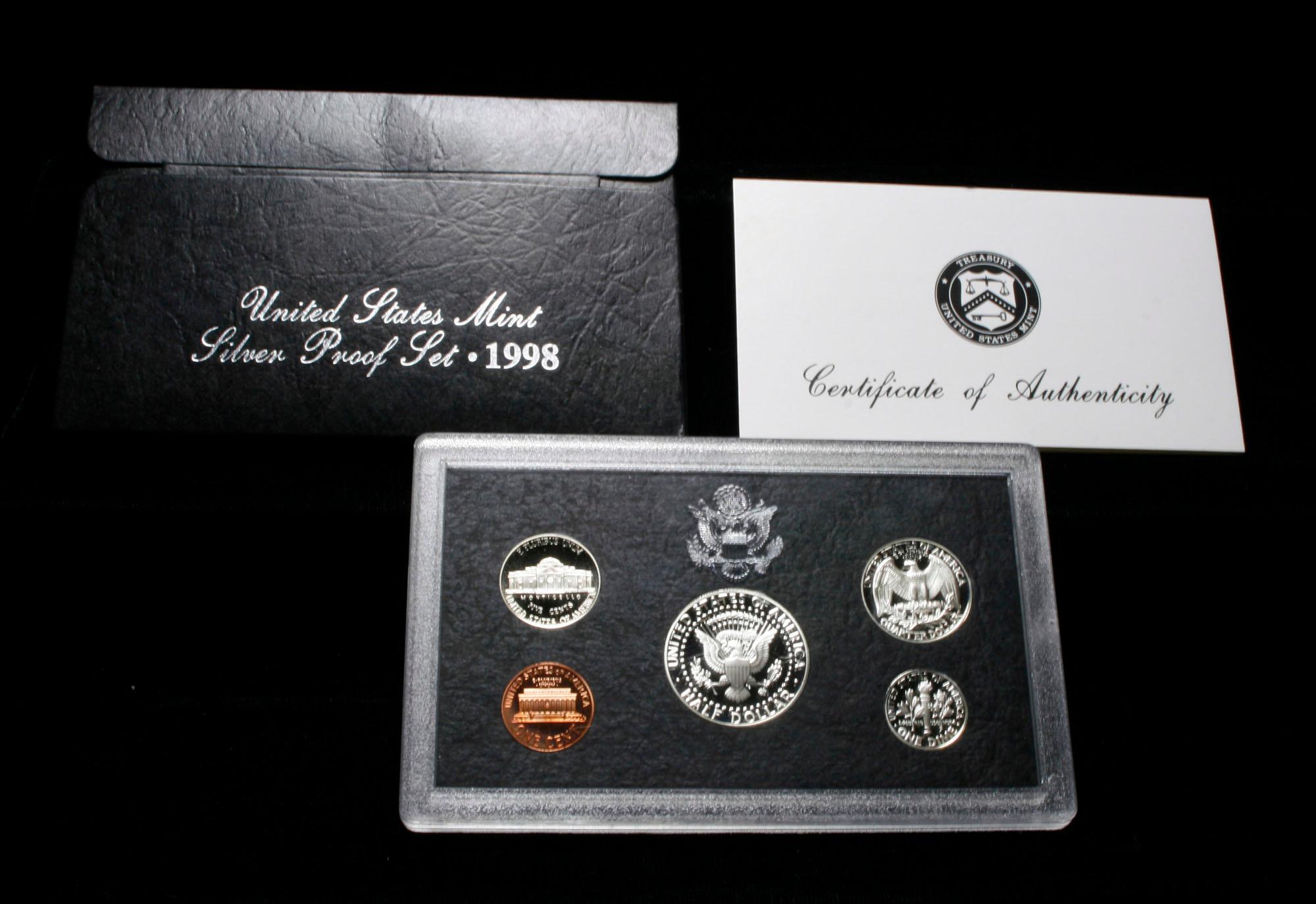 1998 United States Mint Silver Proof Set "Black Box"