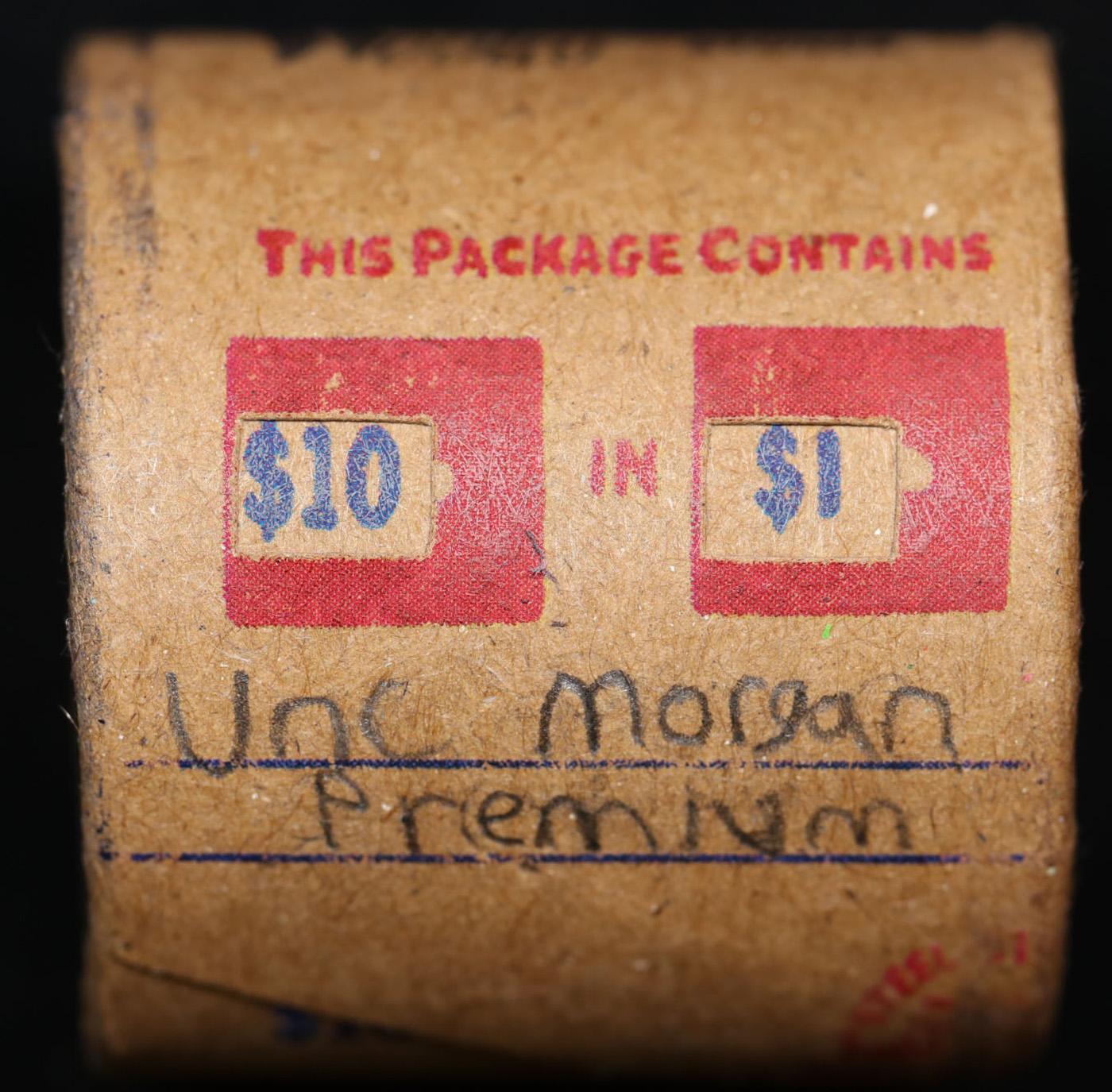 *Uncovered Hoard* - Covered End Roll - Marked "Unc Morgan Premium" - Weight shows x10 Coins (FC)