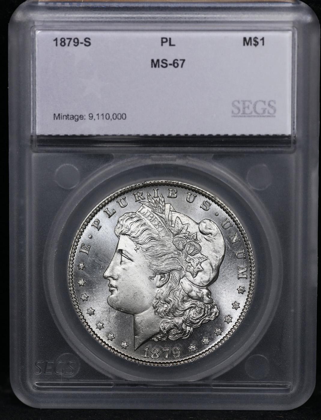 ***Auction Highlight*** 1879-s Morgan Dollar Near Top Pop! $1 Graded ms67 PL By SEGS (fc)