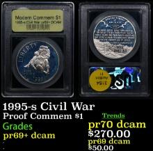 Proof 1995-s Civil War Modern Commem Dollar 1 Graded GEM++ Proof Deep Cameo By USCG