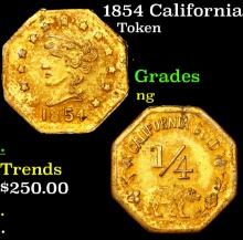 1854 California Fractional Gold 1/4 - Liberty - Bear  Grades
