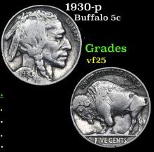 1930-p Buffalo Nickel 5c Grades vf+