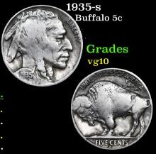 1935-s Buffalo Nickel 5c Grades vg+