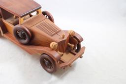 Handmade Antique Wooden Replica Car Folk Art