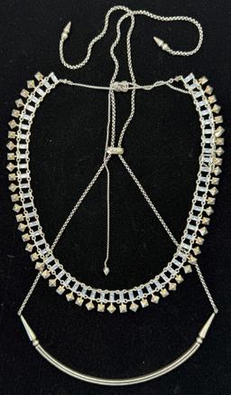 Pair of estate Kendra Scott steel-tone necklaces