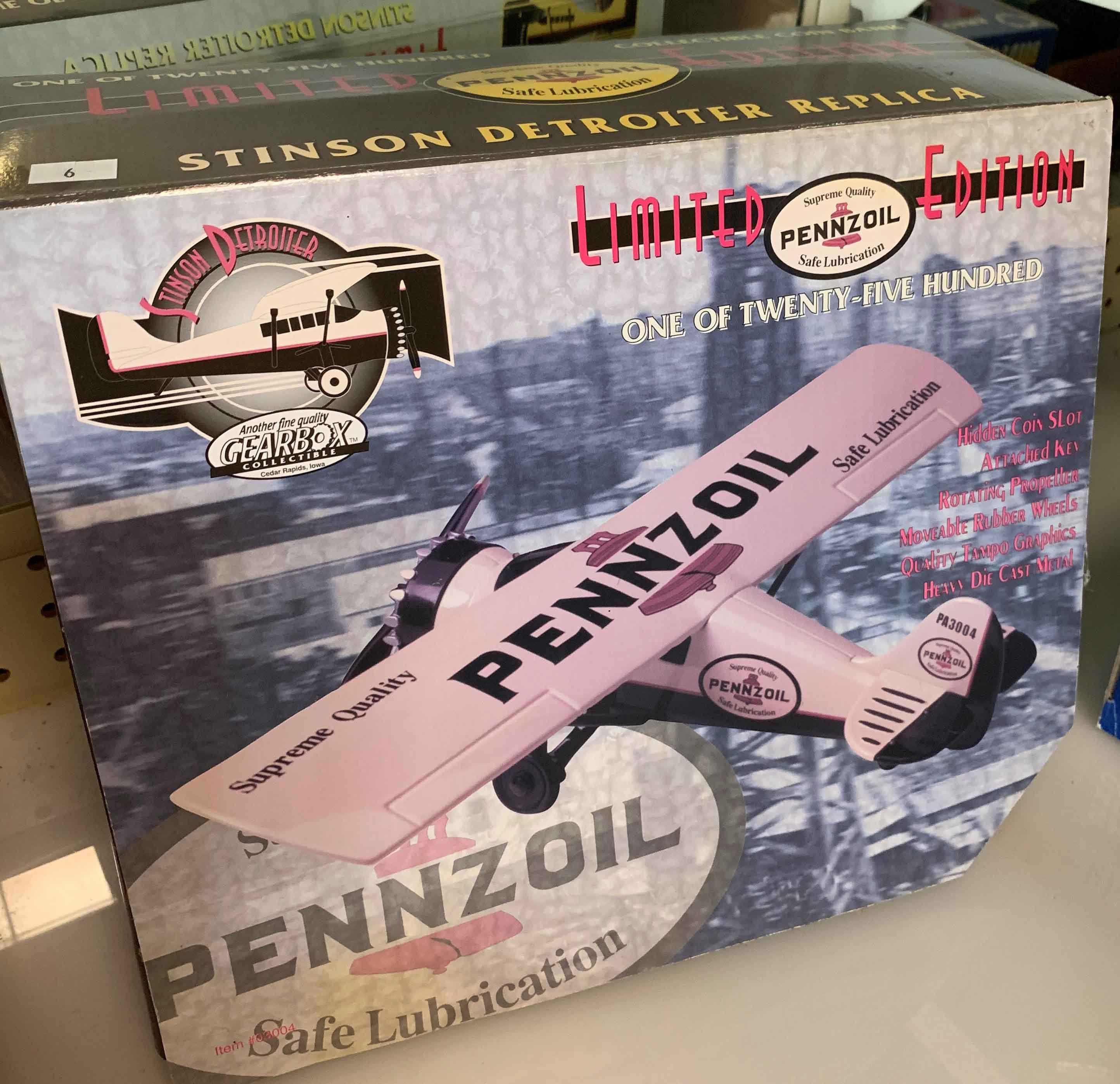 Limited Edition Pennzoil Airplane Bank