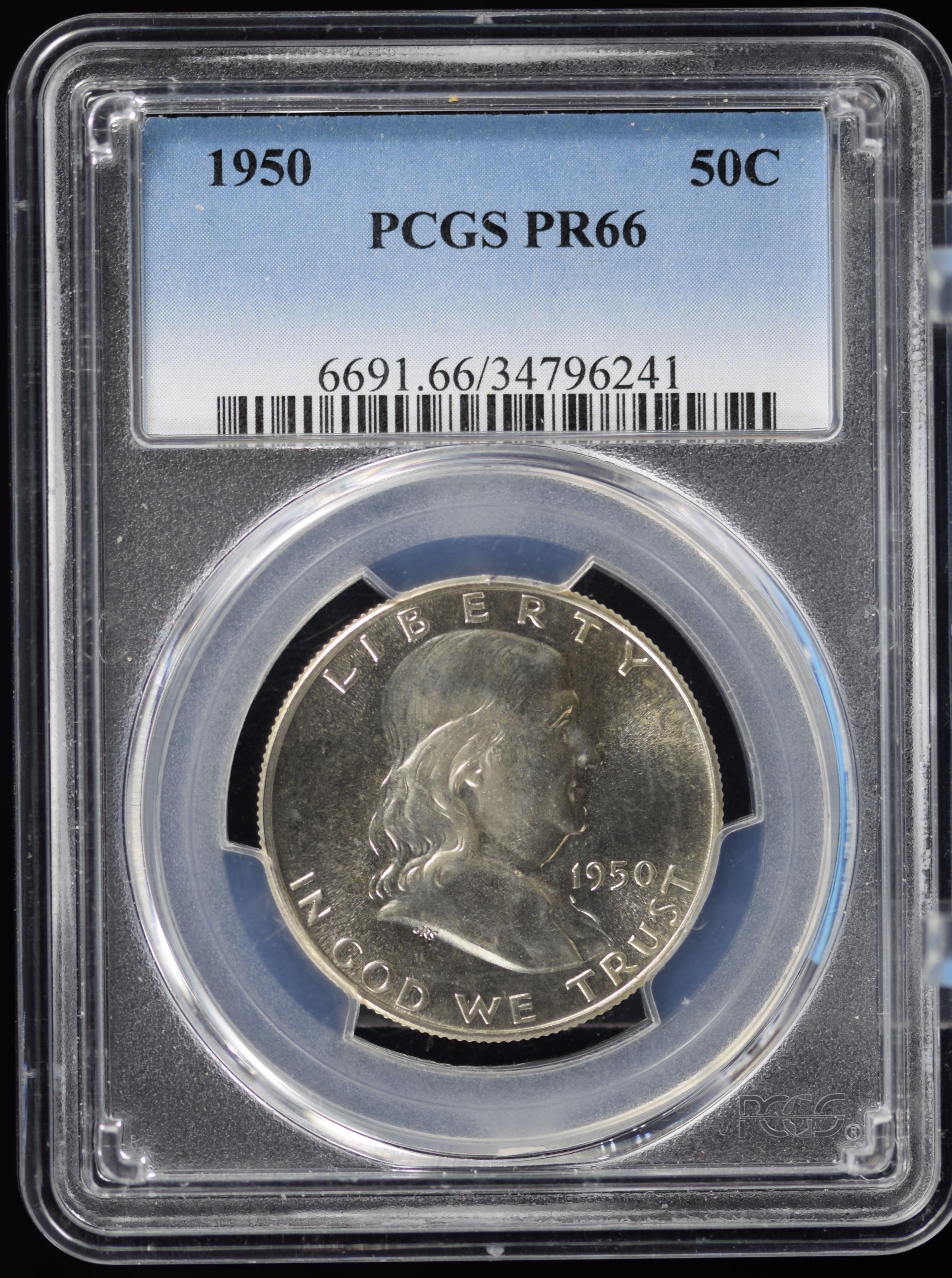 1950 Proof Franklin Half Dollar PCGS PR-66
