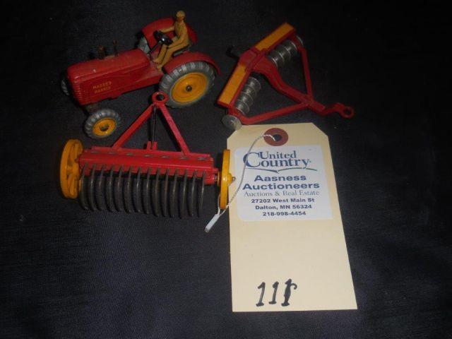 Dinky Toys- Tractor, Rake, Disc