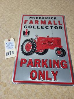 Metal Farmall Collector Parking Sign
