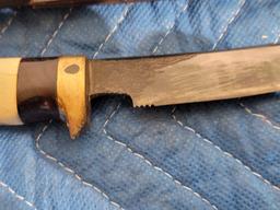 Custom-made stag handled 9 ¼” knife