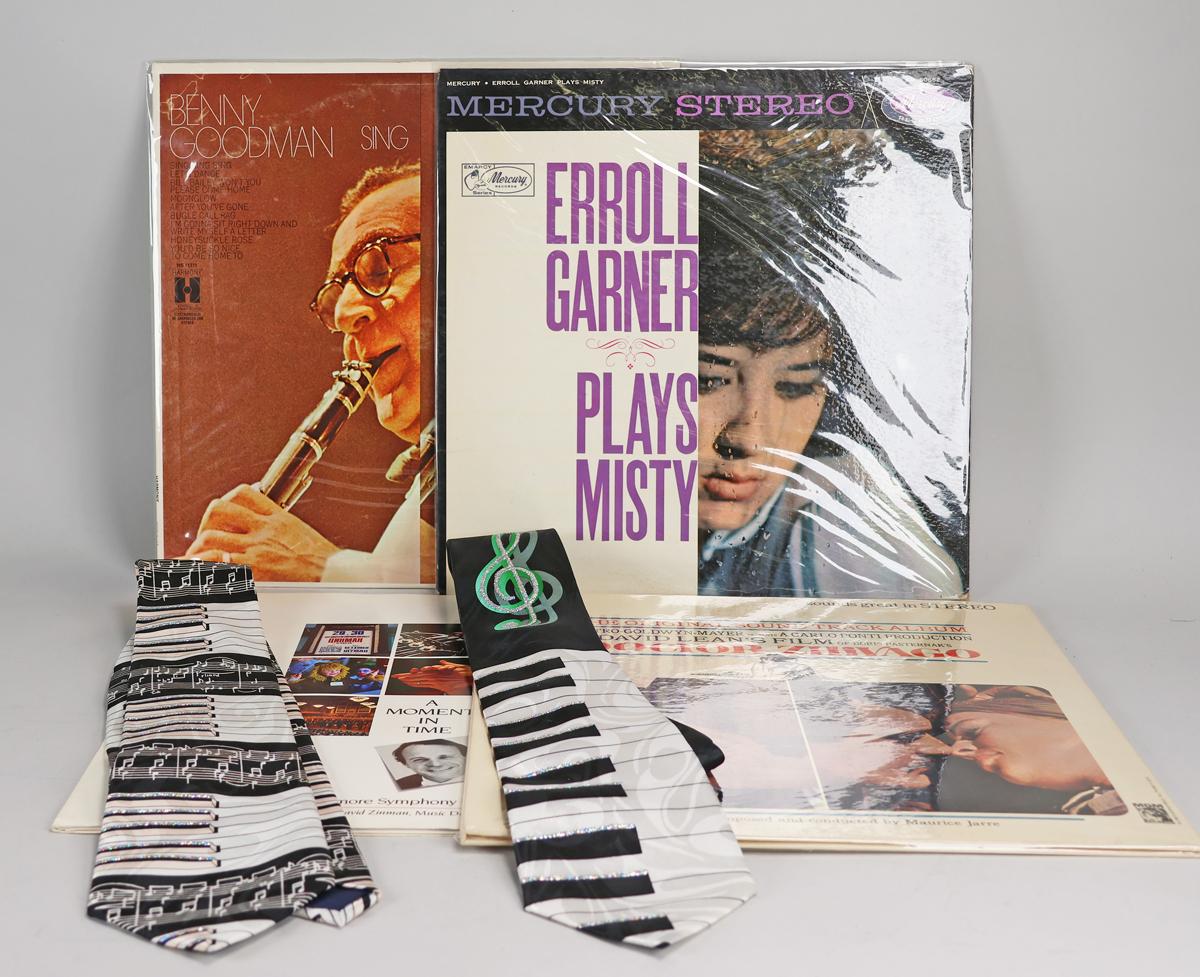 Charity Item: 4 Classic LP Records & Keyboard Neckties