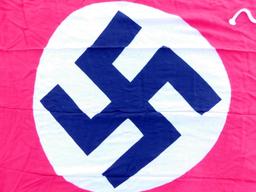 German WWII NSDAP Political Swastika Banner Flag