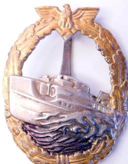 German WWII Naval Kriegsmarine 1st Model E Boat Badge
