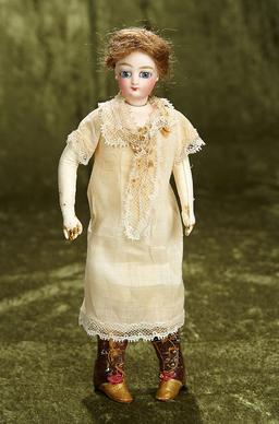 11" Petite French Bisque Poupee with Dramatic Large Eyes attributed to Jumeau. $800/1100