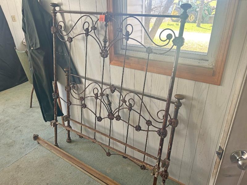 Old Brass Iron Bed Ends & Frame
