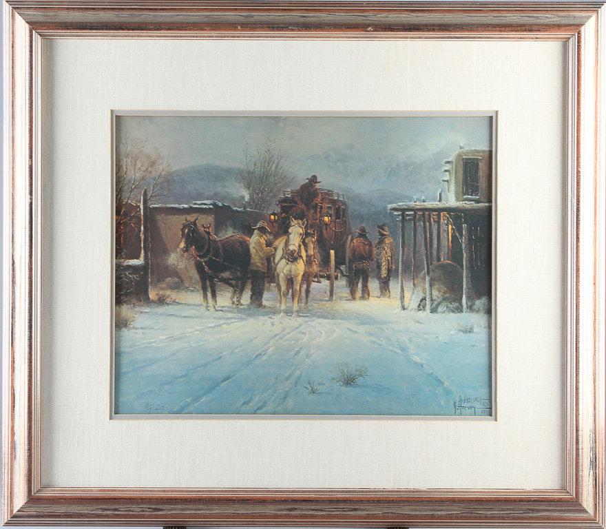 An original matted and framed Artist Proof, #20, double signed by the late G. Harvey (1933-2017), su