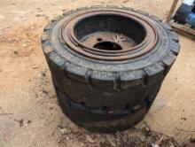 (2) INDUSTRIAL 28X9-15 TIRES ON RIMS