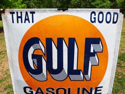 Porcelain Enamel Sign That Good Gulf Gasoline Gulf Refining Co Station Sign