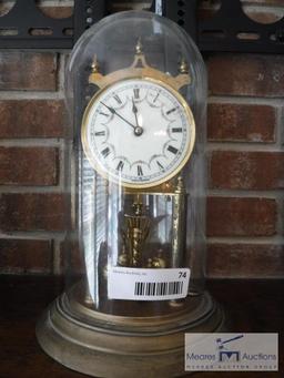 Brass and glass anniversary clock