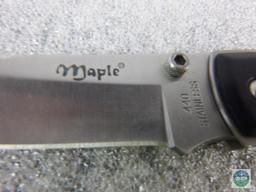 Maple folding pocket knife - black
