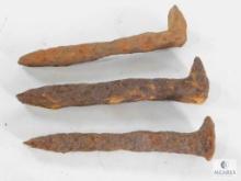 Three Railroad Spikes From Logging Spur in Wateree Swamp Near Horatio, SC