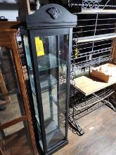 Wood Black Display Cabinet with Glass Shelves