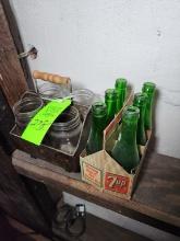 7-up Bottles in Carton & Jars in Rack