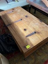 Wood Coffee Table with Hinged Top