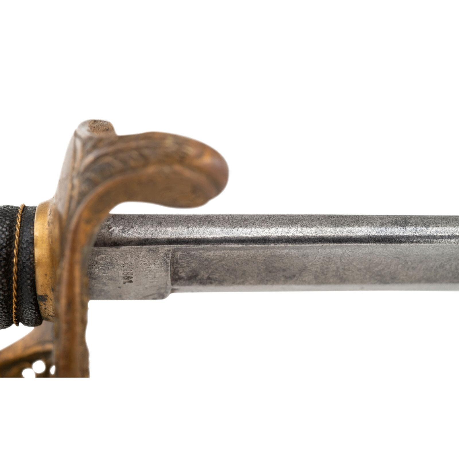 G.W. Simons & Bro. Retailed Collins Model 1850 Foot Officer's Sword of Capt. Joseph Vaughan