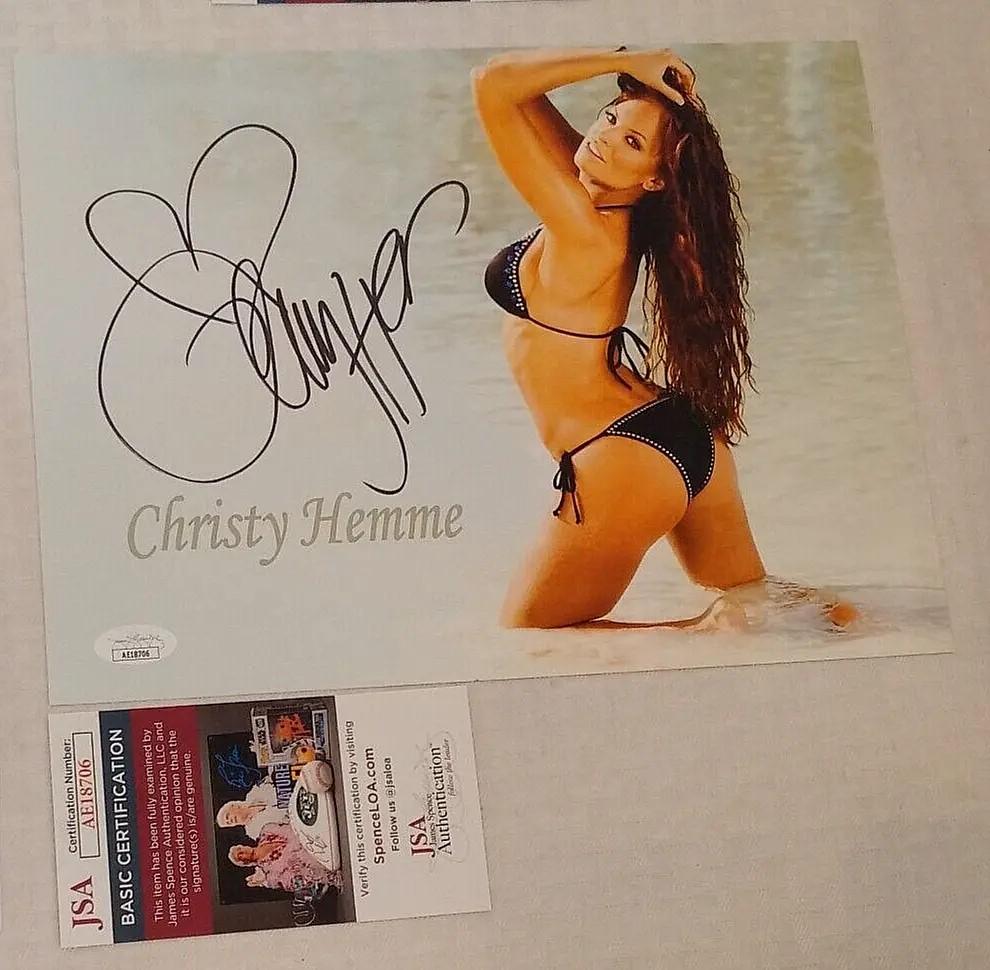 Christy Hemme Autographed Signed 8x10 Photo WWF WWE JSA Wrestling Divas Bikini Sexy