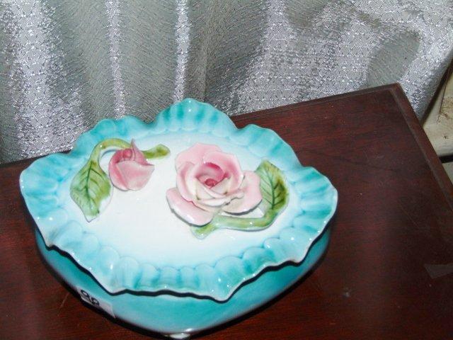 Beautiful Vtg 1950s Lipper & Mann Japan Covered Footed Oval Bowl