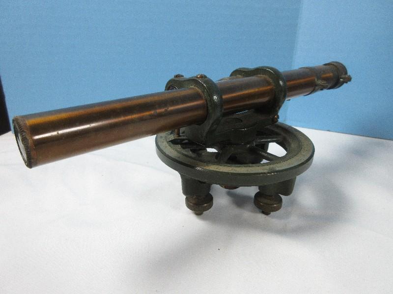 Antique Land Surveyor's Surveying Transit Level Instrument w/Original Dovetail Wooden Box