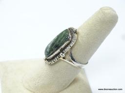 .925 STERLING SILVER DETAILED LARGE SERPENTINE RING SIZE 7.5 (RETAIL $59.00)