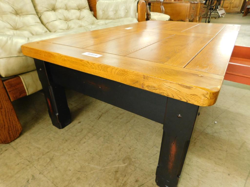 Modern Painted Base Wood Coffee Table with 1 Drawer