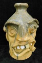 Southern Folk Art Pottery - Stanley Furguson - Ugly Face Jug - 10" x 7"
