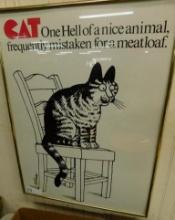 1977 B. Kliban - Framed Poster - 24" x 18.5" - "Meatloaf"