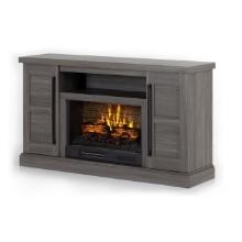 ALLEN + ROTH GRAY TV STAND WITH ELECTRIC FIREPLACE