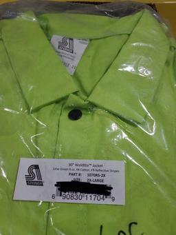 6 New Steiner 30in Lime Green Weldlite Welding Jackets Size 2XL