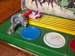 Wolverine Gee-Wiz No. 40 Horse Race Game in Box, Pressed Tin, Early Version w/ Orig. Box