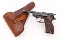 WWII German Mauser byf-43 Dual-Tone P.38 Semi-Automatic Pistol, with gxy 1943 Dated Holster