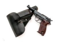 WWII German P.38 Walther ac/45 No-Letter Semi-Automatic Pistol, with Two Magazines and Holster