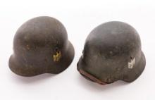 Lot of Two (2) German Heer (Army) Double Decal M-40 Helmets
