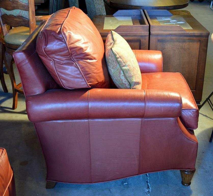 Fine WHL Collection Leather Armchair, 2 of 4, w/ Accent Pillow