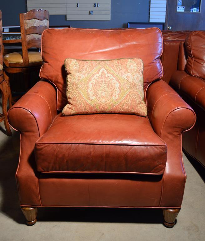Fine WHL Collection Leather Armchair, 4 of 4, w/ Accent Pillow