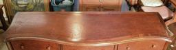 South Cone Hand Made Peruvian Mahogany Console Table w/ Leather Top & Drawer Fronts