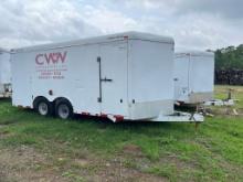 2009 CM ENCLOSED TRAILER,  16' TANDEM AXLES, BALL HITCH, SIDE AND REAR DOOR