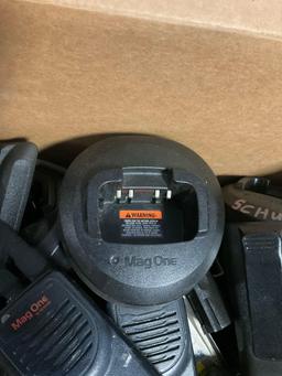LOT OF ASSORTED MOTOROLA WALKIE-TALKIES, BATTERIES, AND CHARGER BASES