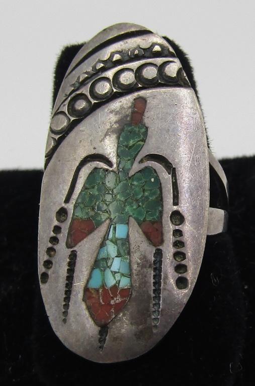 EARLY TOMMY SINGER RING TURQUOISE STERLING SILVER